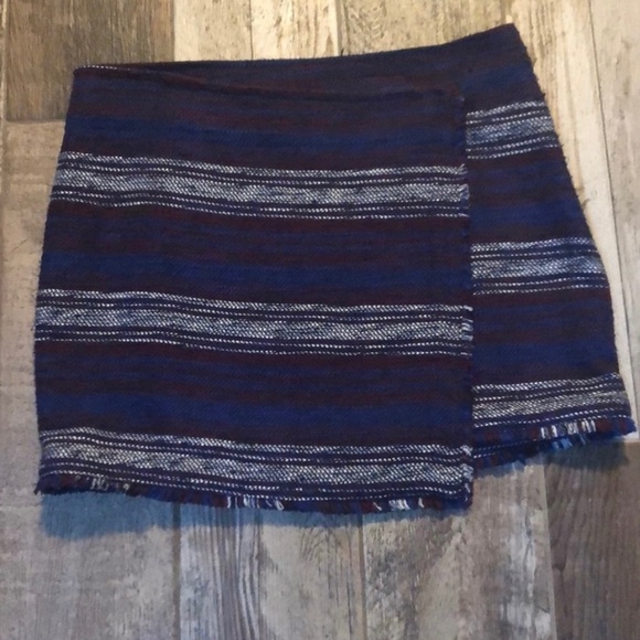 JOIE Women’s Genae Dark Navy Multi Striped Boho Hip Mini Wrap Skirt 2 - Picture 7 of 8